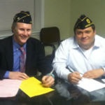 Post 1 Commander and Adjutant Sign Charter Application